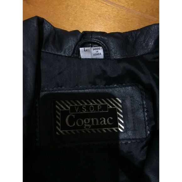 V.S.O.P. COGNAC 100% GENUINE LEATHER BLACK JACKET Soft pockets Bolero Cropped - Picture 3 of 12